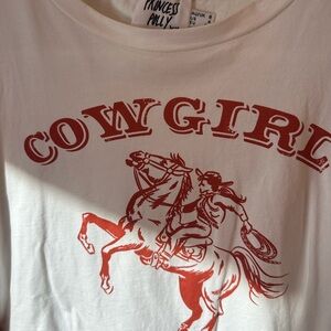 Princess Polly Cream and Red Cowgirl Graphic Tee